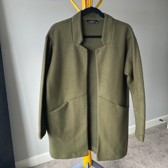 Express Olive Fall Cardigan - Picture 2 of 6